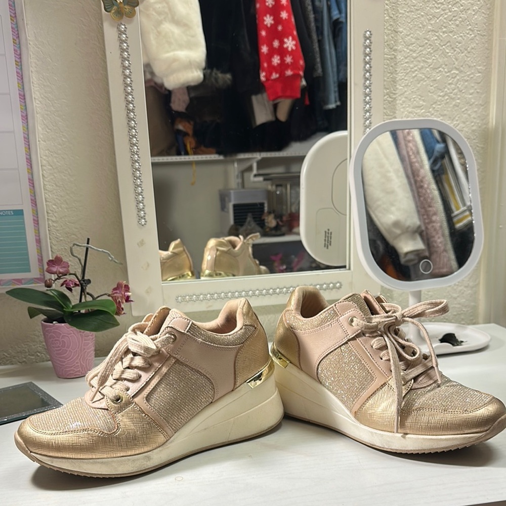 Aldo Cream Ankle Boots with Textured Suede Finish